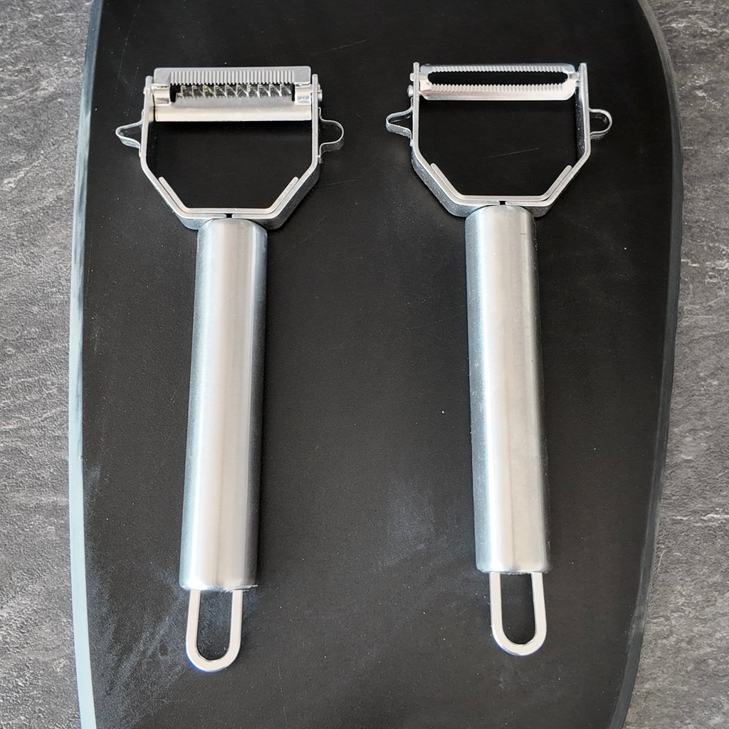 Schäler, Julienne & Mini-Hobel in einem – 3in1 Set, wahrscheinlich der kleinste Gemüsehobel der Welt